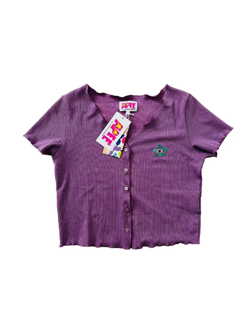 Aape by A Bathing Ape Button Down Rib Top Purple ( M )
